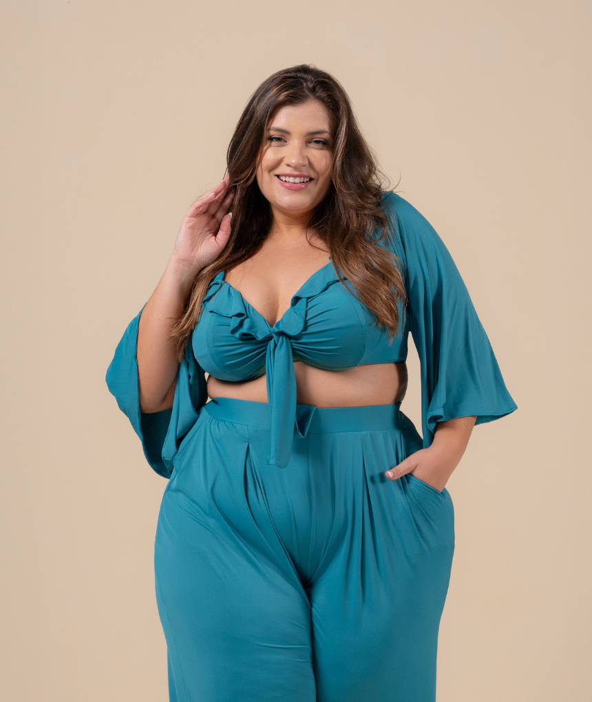Cropped Romana - Azul Aqua