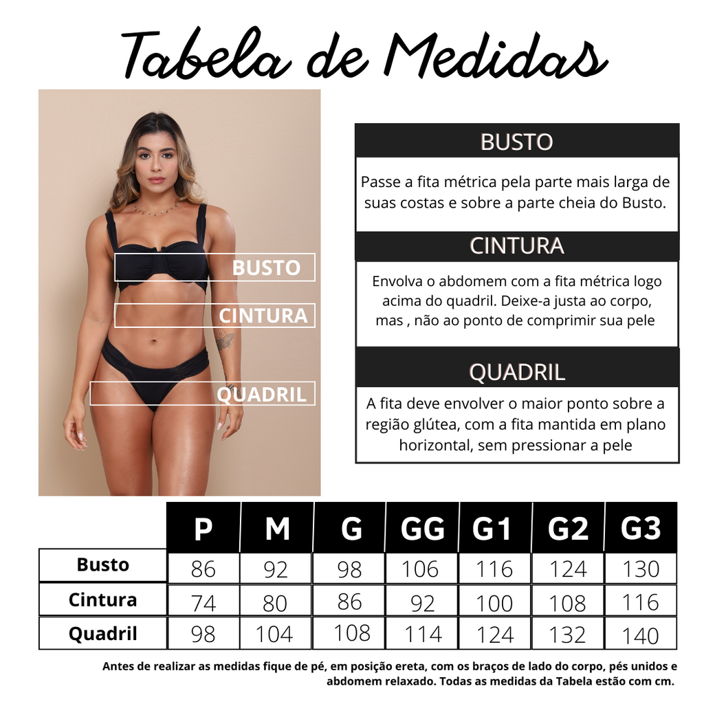 Tabela de tamanhos