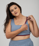 Top Dupla Face Malu Plus Size- Bordô/Azul céu