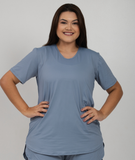 Bata Manu Over Size - Azul Celeste Microperfurado