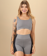 Top Malu Dupla face - Cinza / Preto