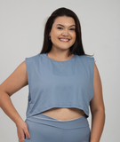 Regata Cropped Samantha - Azul Celeste